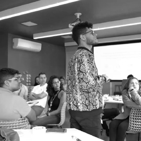 Victor giving a presentation